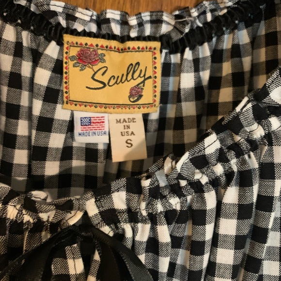 Scully Black and White Gingham Blouse - Picture 1 of 8